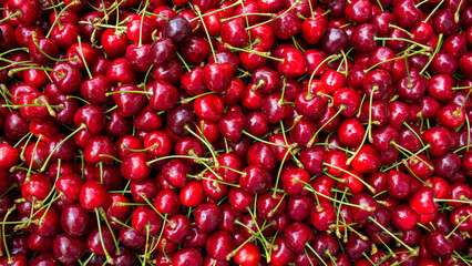 Top view cherry background.