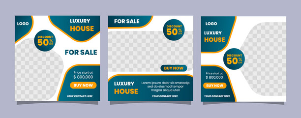 Home rent and sale social media advertising posts digital marketing. Real Estate Social Media Post Template, Editable Post Template Social Media Banners