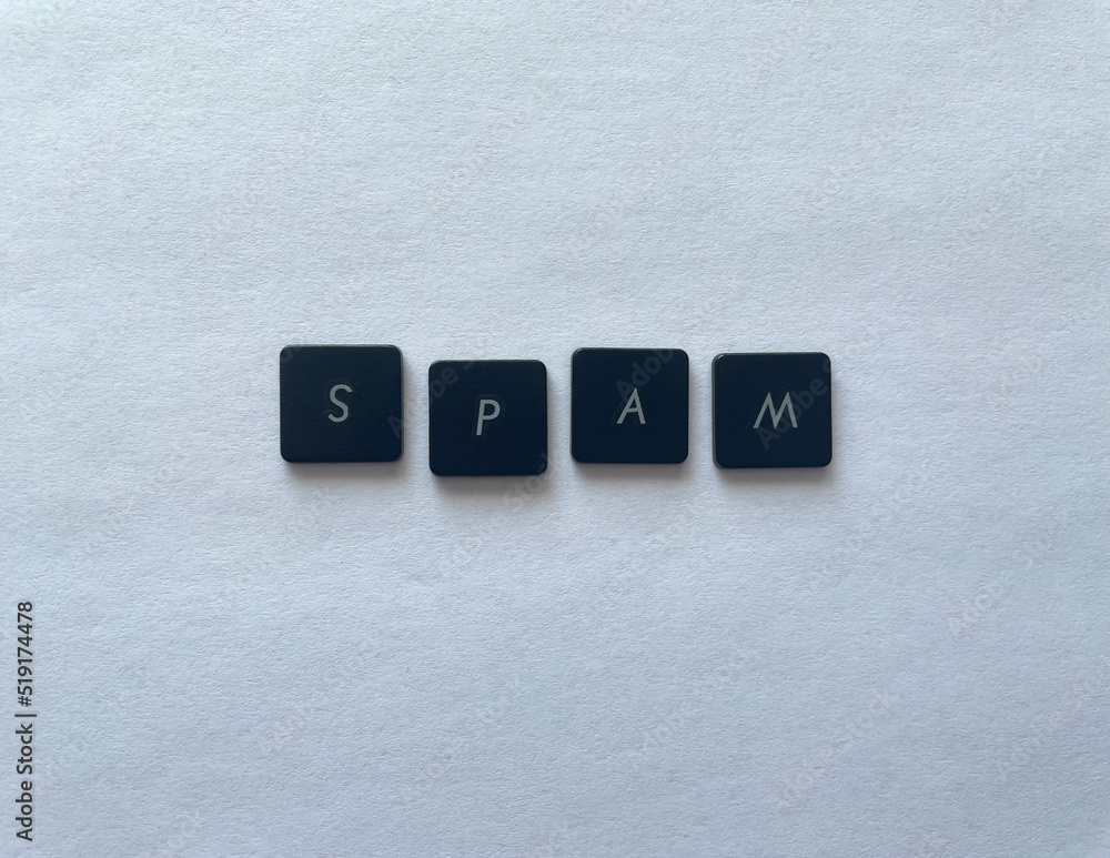 Wall mural Spam keyboard keys (button) artistic IT word