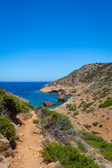 Fototapeta na wymiar Olympia shipwreck of Amorgos island in Cyclades, Greece