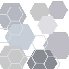 background in hexagons in gray color
