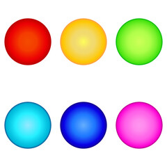 buttons in different color palettes in 3D