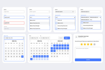 Icon button table input dropdown calendar design sources
