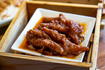 A delicious Cantonese morning tea dim sum, steamed chicken feet
