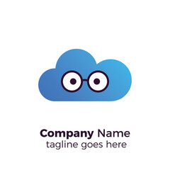 geek cloud simple professional logo vector design illustration template