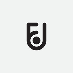 Initial FJ or FD monogram logo template.