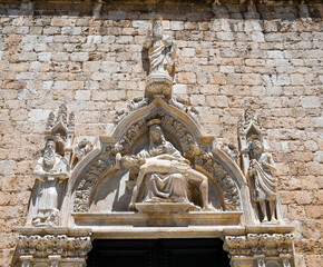 Church door carving in Dubrovnik