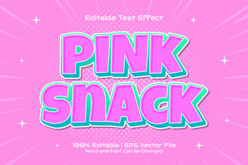 Pink Snack editable text effect Cartoon style
