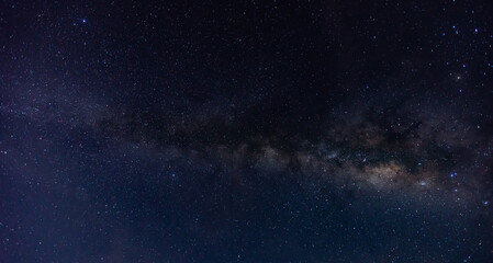 milky way , night stars for background, stars in the night sky.Panorama blue night sky milky way and star on dark background.Universe filled with stars, nebula and galaxy.