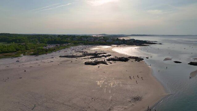 Wingaersheek Beach aerial view in Gloucester, Cape Ann, Massachusetts, MA, USA.
