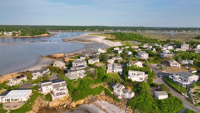Wingaersheek Beach aerial view in Gloucester, Cape Ann, Massachusetts, MA, USA.