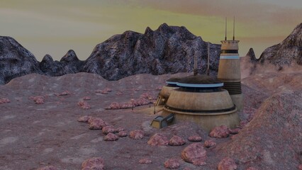 3D-illustration of an outpost somewhere in the galaxy © Ralf Kraft