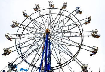 Deurstickers Carnival ferris wheel isolated on white - no riders © Susan Vineyard 