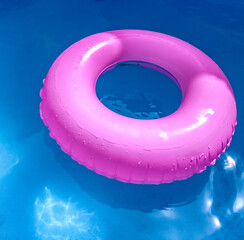 inflatable ring in the pool
