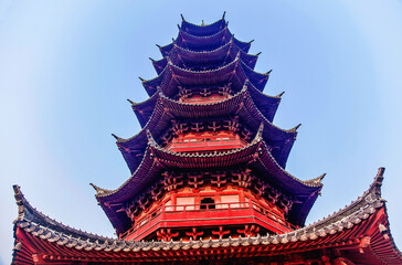 Fototapeta premium Ancient Chinese Ruigang Pagoda Suzhou Jiangsu China