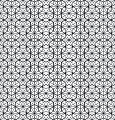 Seamless pattern in style Kumiko zaiku in black lines.