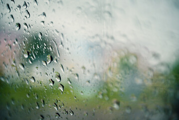 Rain drops on window glasses background