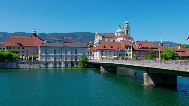 River Aare in the city of Soloturn in Switzerland