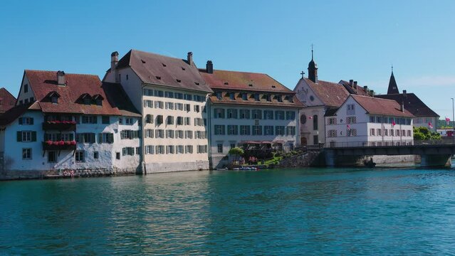The beautiful Riverside of River Aare in Solothurn