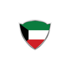 Kuwait flag shield design vector