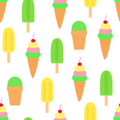 Seamless pattern ice cream vector illustration