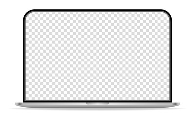 Laptop mockup with transparent screen. Vector illustration
