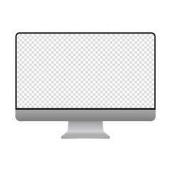 Realistic computer monitor mockup. Vector illustration isolated on white background