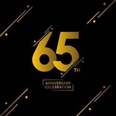 65 year anniversary celebrations logo design concept. vector template illustration