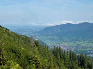 Fototapeta na wymiar Mountain view Kofel mountain, Ammergau Alps, Germany
