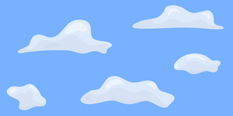 Clouds. Vector collection of clouds in cartoon style. Set of vector light clouds. Vector illustration in flat style