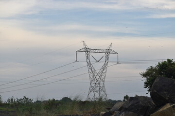 power lines in the field