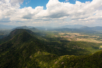 Fototapeta premium Mountains and hills with rainforest and jungle. Sri Lanka.