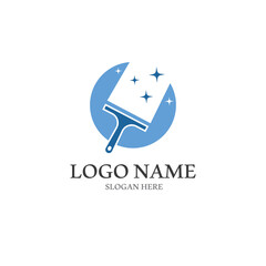 cleaning logo with vector illustration symbol template