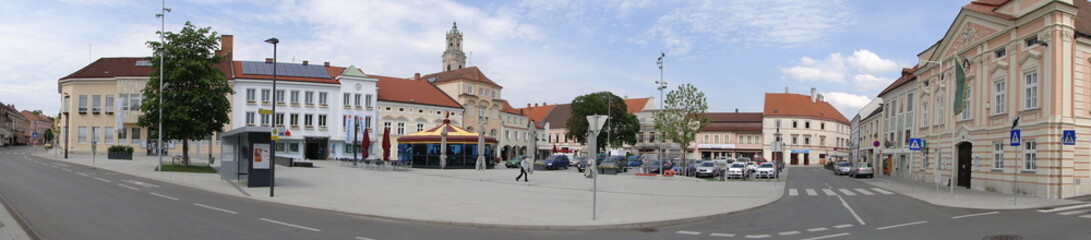 Panoramic view of the picturesque Austrian town, city center of Herzogenburg / Lower Austria.