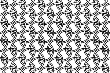 Seamless pattern completely filled with outlines of rugby symbols. Elements are evenly spaced. Vector illustration on white background