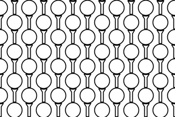 Seamless pattern completely filled with outlines of golf symbols. Elements are evenly spaced. Vector illustration on white background