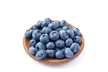 Bowl or plate of blueberry isolated on white background