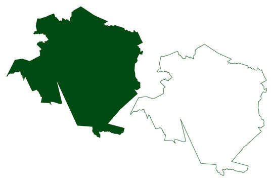 Matamoros municipality (Free and Sovereign State of Chihuahua, Mexico, United Mexican States) map vector illustration, scribble sketch Matamoros map