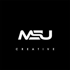 MSU Letter Initial Logo Design Template Vector Illustration