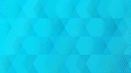 abstract Light blue background with lines and dots bubble web banner and has space for writing 