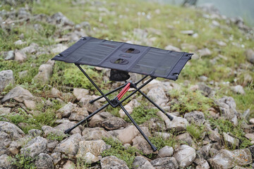 Camping camping table compact equipment, camping kitchen furniture, frame folding table.