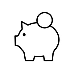 Piggy bank,  saving money  - vector icon