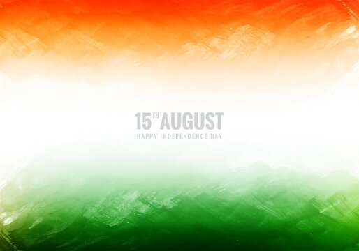 Indian independence day tricolor watercolor texture background