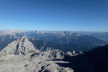 Mountain hiking tour to Partenkirchner Dreitorspitze mountain, Bavaria, Germany