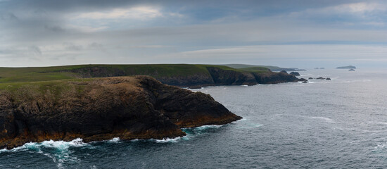 the cliffs and wild coast of Erris Head on the northern tip of the Mullet Peninsula in County Mayo of Ireland