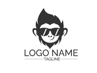 Creative and modern Monkey face logo design. Monkey vector art. Monkey head premium vector. mascot logo