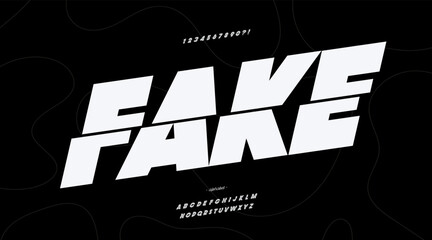 Vector fake font bold style white color modern typography for infographics, motion graphics, video, promotion, decoration, logotype, poster, t shirt, book, animation, banner, game, printing. 10 eps