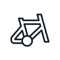 Bicycle frame linear icon. Thin line customizable illustration. Contour symbol. Vector isolated outline drawing. Editable stroke