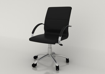 Fototapeta premium Office chair isolated, 3d rendering. Conference Chair.
