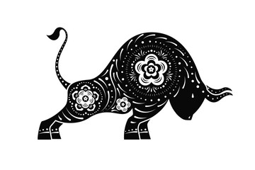 Ox - Happy Chinese New Year 2021 traditional symbol for holiday card, invitation, party, banner, party poster, greeting card, flyer. Vector 10 eps